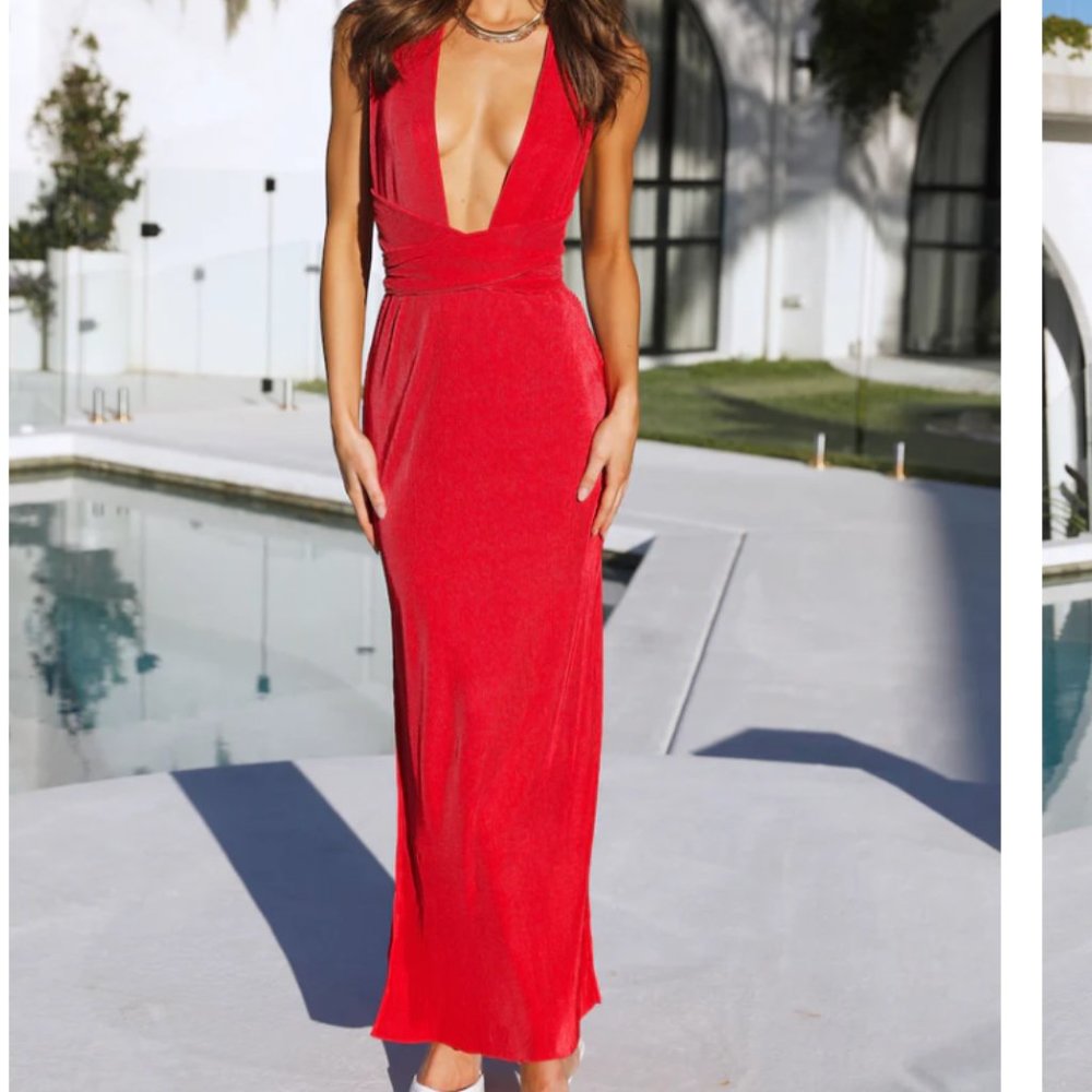 FLY ABOVE MAXI DRESS RED